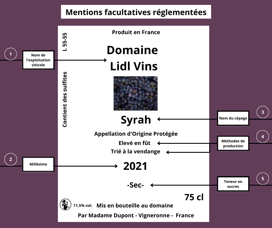 Exemple d'étiquette d'une appellation de vin